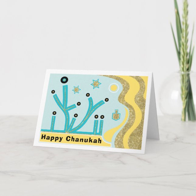 Tarjeta de felicitación Hanukkah/Chanukah/Sobre Az (Anverso)
