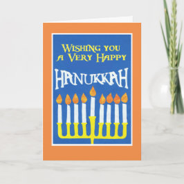 Tarjeta de felicitación Hanukkah con Menorah