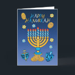 Tarjeta de felicitación Hanukkah con Menorah<br><div class="desc">Tarjeta de saludo de bonito Hanukkah con Menorah</div>