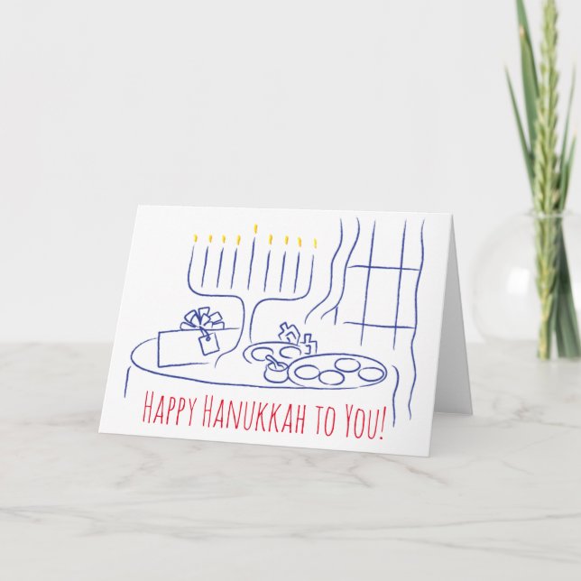 Tarjeta de felicitación Hanukkah Personalizada (Anverso)