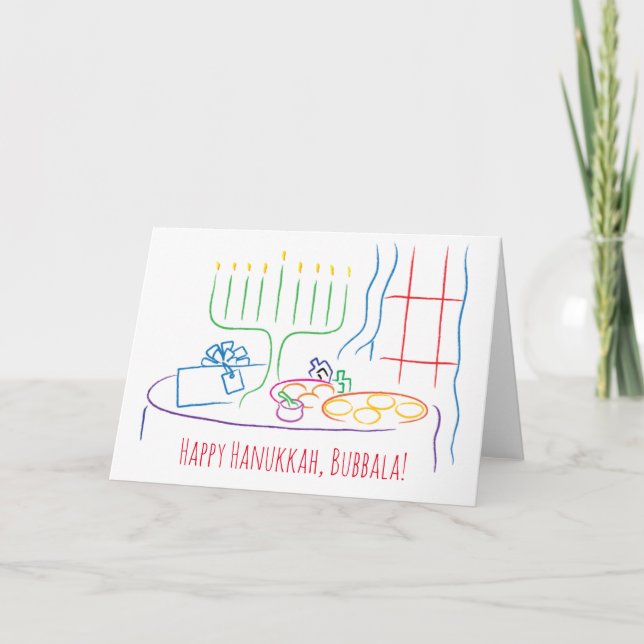 Tarjeta de felicitación Hanukkah Personalizada con (Anverso)