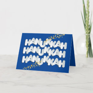 Tarjeta de felicitación Hanukkah Sparkle Gold Star