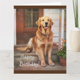 Tarjeta de felicitación Happy Birthday Golden Retr