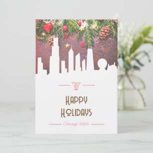 Tarjeta de felicitación Happy Holidays de Chicago