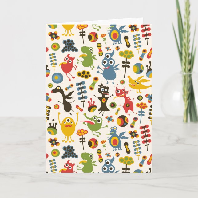 Tarjeta de felicitación Happy Monsters (Anverso)