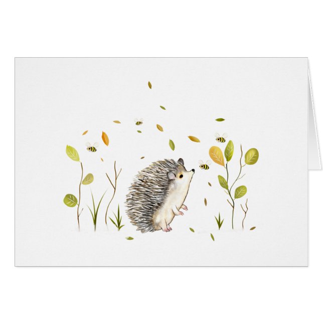 Tarjeta de felicitación Hedgehog (Anverso (Horizontal))
