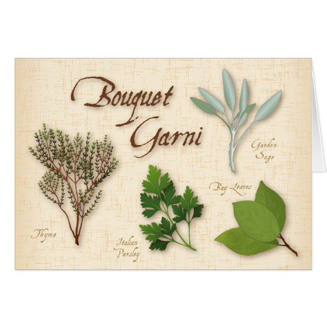 Tarjeta de felicitación Herb Bouquet Recipe (Anverso (Horizontal))