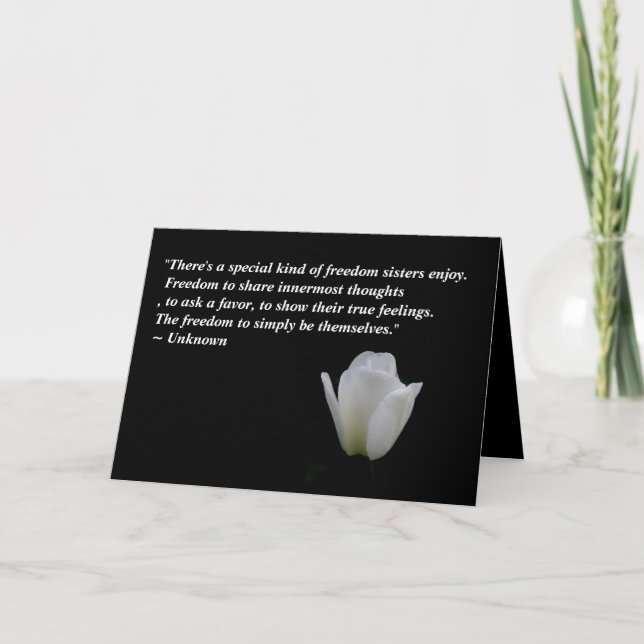 Tarjeta de Felicitación Hermana Tulipán Elegante (Anverso)