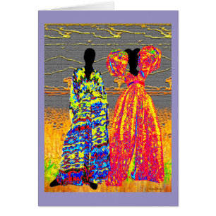 Tarjeta de Felicitación Hermanas Tribales de Color