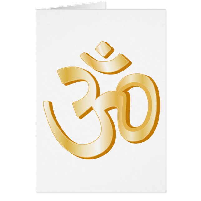 Tarjeta de felicitación Hindu Om de 4" x 5,6" (Frente)