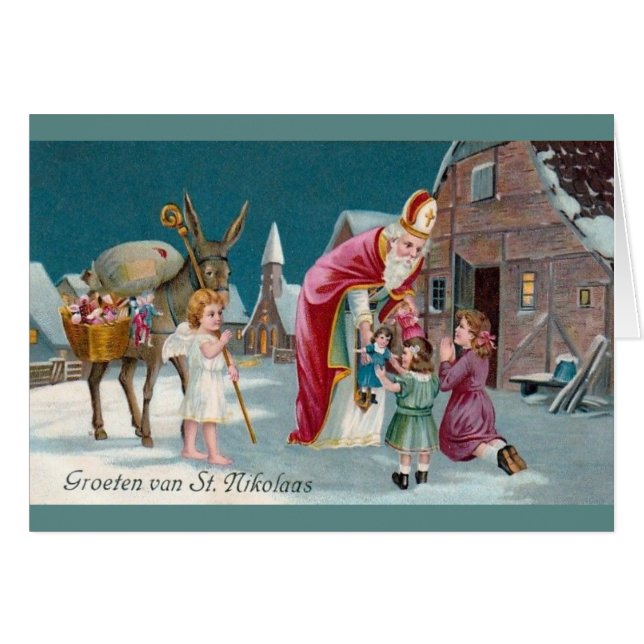Tarjeta de felicitación holandesa de Nikolaas del (Anverso (Horizontal))