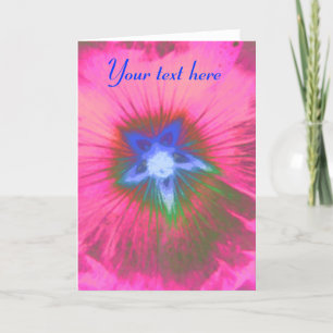 Tarjeta de felicitación Hollyhock Flower Pink Velv