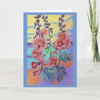 Tarjeta de felicitación Hollyhocks