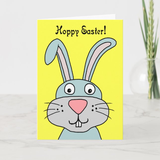 Tarjeta de felicitación Hoppy Easter Bunny (Anverso)