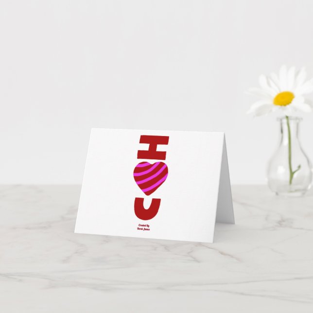Tarjeta de Felicitación Horizontal Pequeña Te Amo (Planta pequeña)