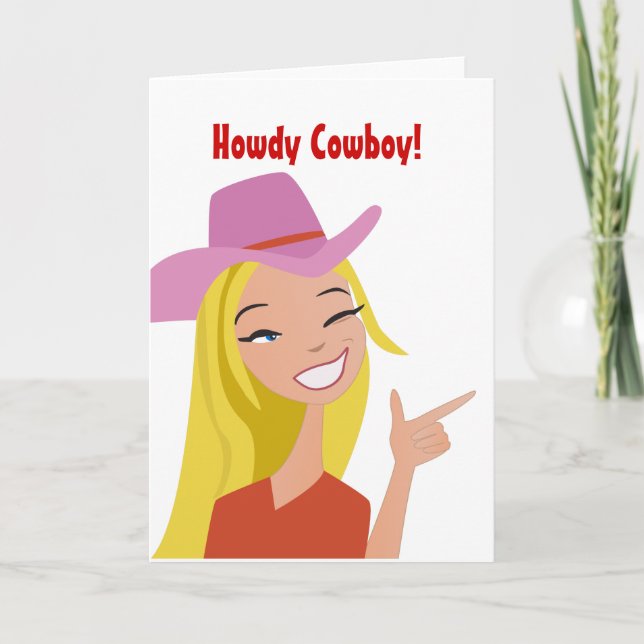Tarjeta de felicitación Howdy Cowboy (Anverso)
