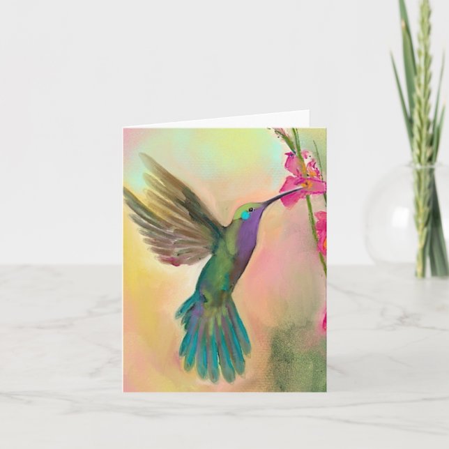 Tarjeta de felicitación Hummingbird BLANK (Anverso)