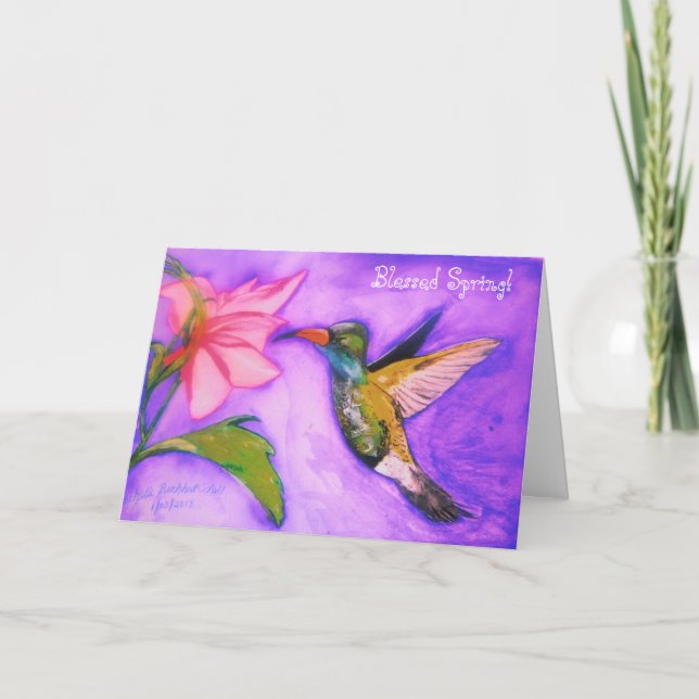 Tarjeta de felicitación Hummingbird Spring Blank (Anverso)