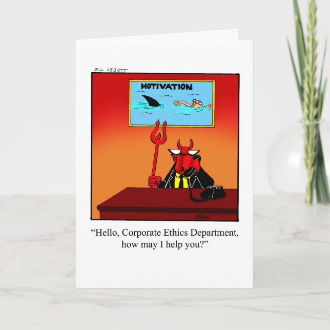 Tarjeta de felicitación Humor Blank de la oficina  (Anverso)