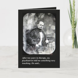 Tarjeta de felicitación humorística de psiquiatra