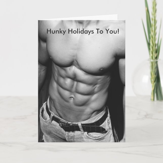 Tarjeta de felicitación Hunky Holidays (Anverso)