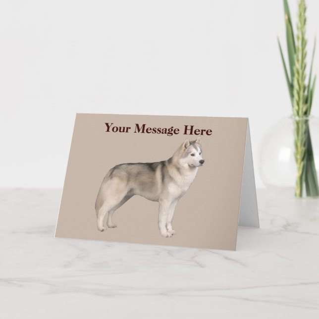 Tarjeta de felicitación Husky Siberiana (Anverso)