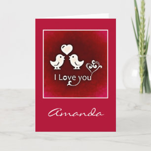 Tarjeta de Felicitación I Love You Birds