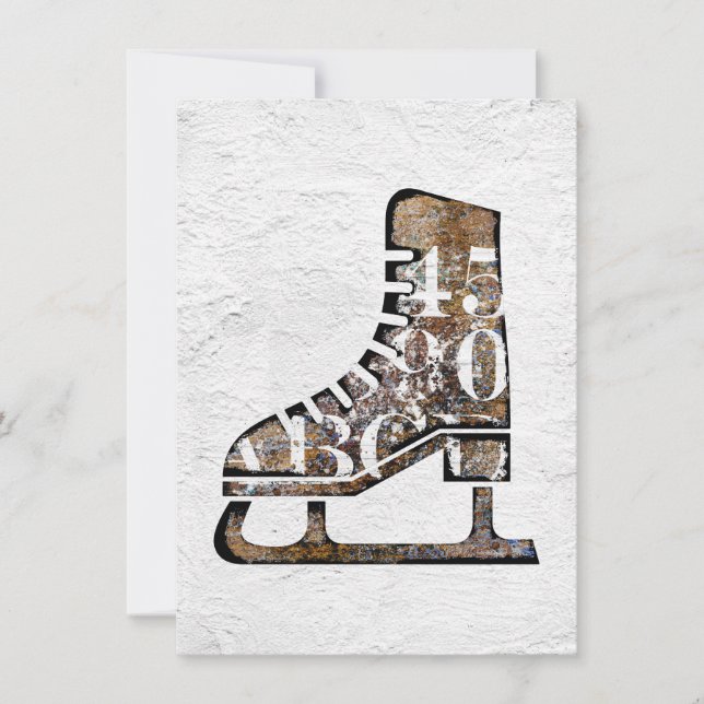 Tarjeta de felicitación Ice Skates - Arte de medio (Anverso)