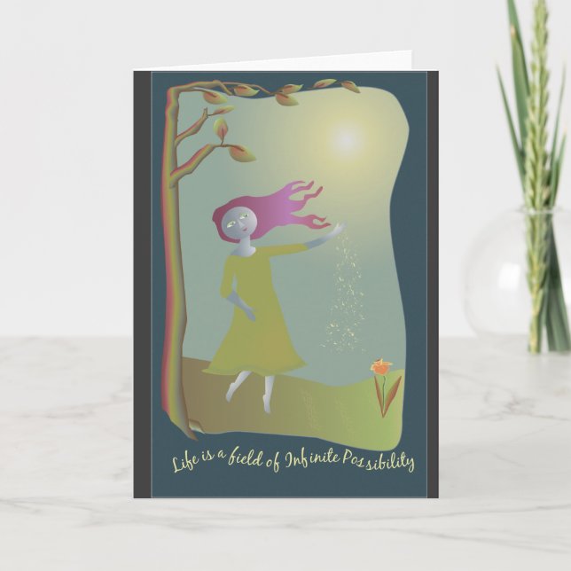 Tarjeta de felicitación infinita del espacio en (Anverso)