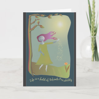 Tarjeta de felicitación infinita del espacio en