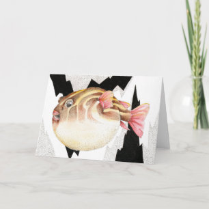 Tarjeta de felicitación inflada de los Pufferfish