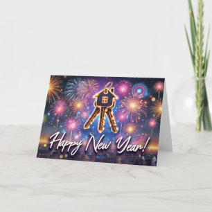 Tarjeta de felicitación inmobiliaria - Años nuevos