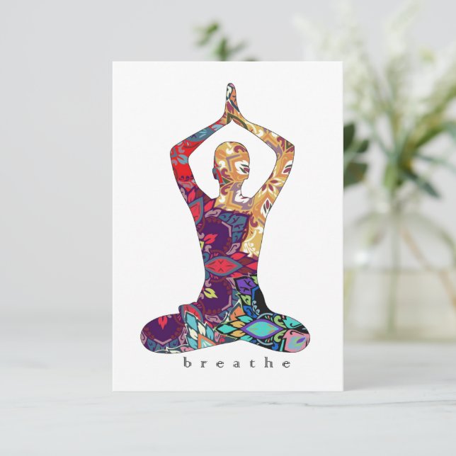 Tarjeta de felicitación inspirada en el yoga... ta (Anverso de pie)