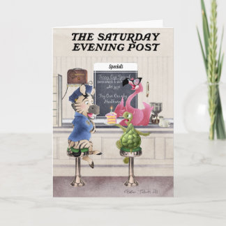 Tarjeta de felicitación inspirada en Rockwell