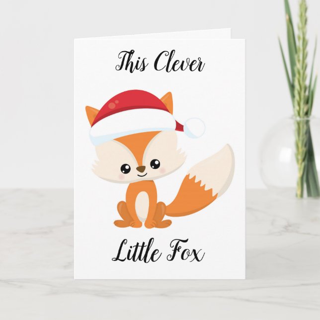 Tarjeta de felicitación inteligente Whimsical Fox (Anverso)