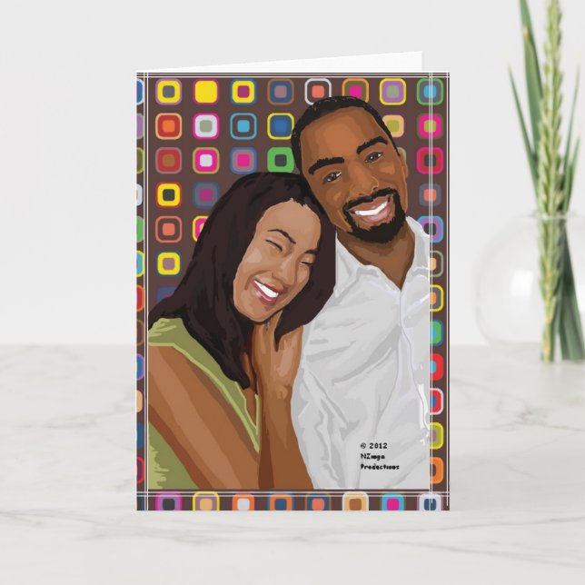 Tarjeta de felicitación interracial para hombre ne (Anverso)