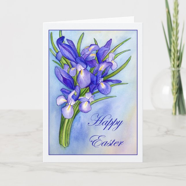 Tarjeta de felicitación Iris Bouquet "Happy Easter (Anverso)