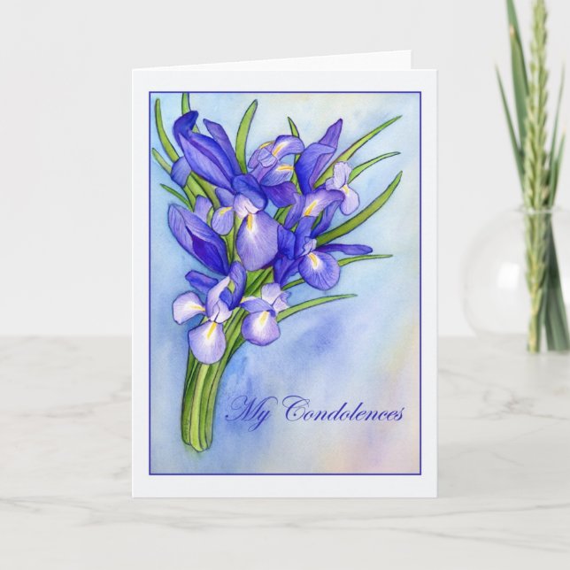 Tarjeta de felicitación Iris Bouquet "Mis Condolen (Anverso)
