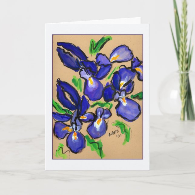 Tarjeta de felicitación Iris con pinturas de danza (Anverso)