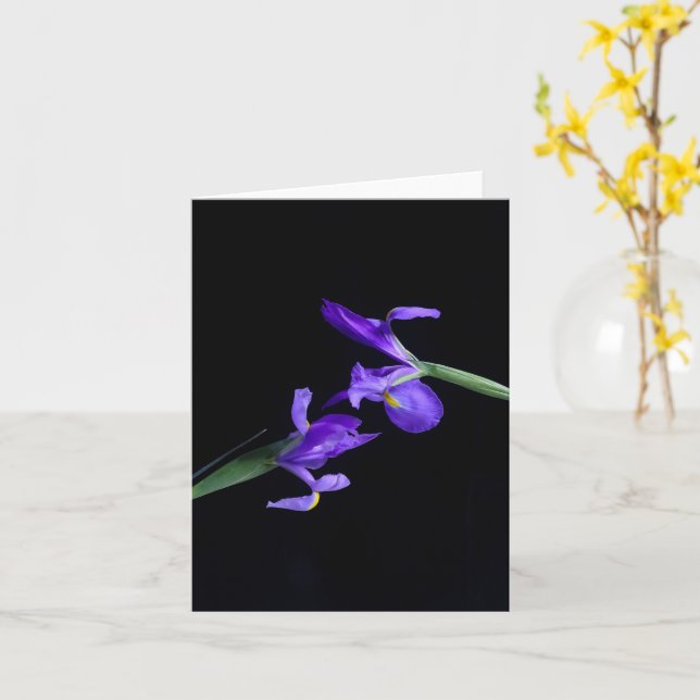 Tarjeta de felicitación Iris dual (flor amarilla)