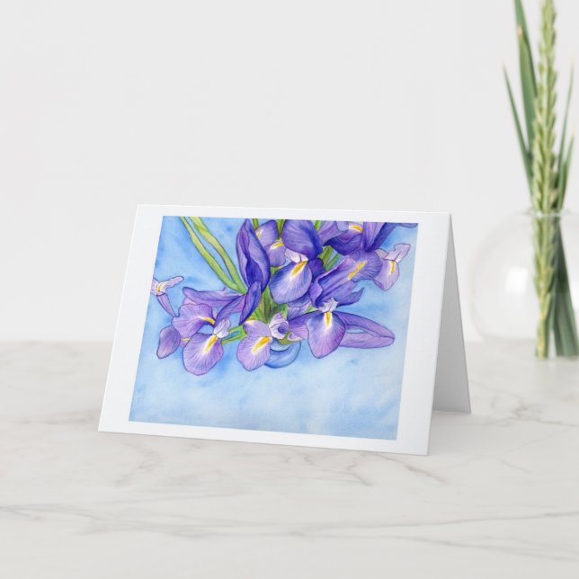 Tarjeta de felicitación Iris Vase Blank (Anverso)