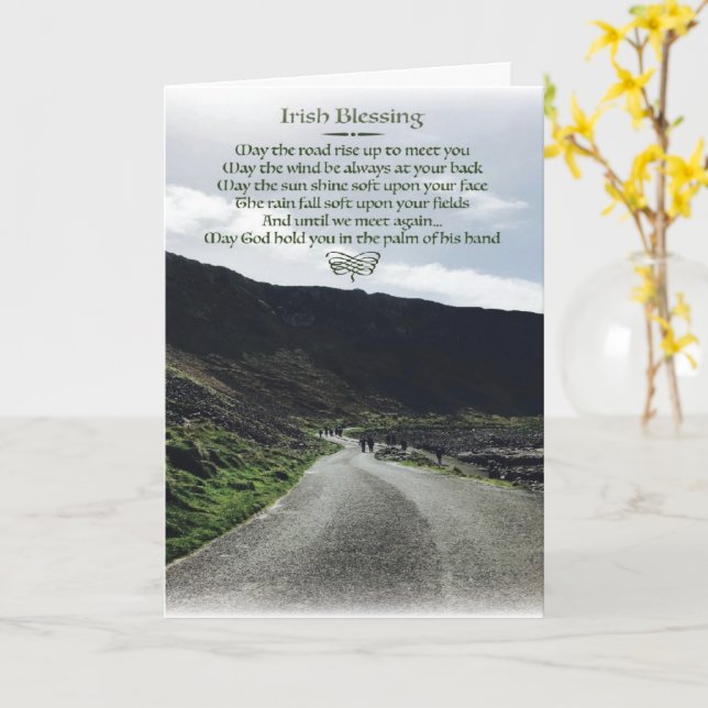 Tarjeta de felicitación Irish Blessing 5x7 (flor amarilla)