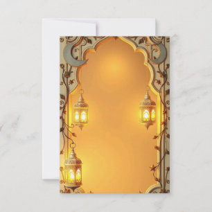 Tarjeta de Felicitación Islámica Elegante de Ramad