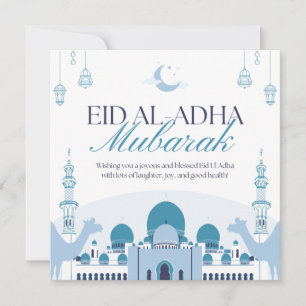Tarjeta de felicitación islámica elegante Eid ul a