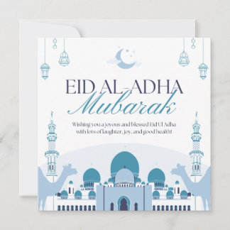 Tarjeta de felicitación islámica elegante Eid ul a