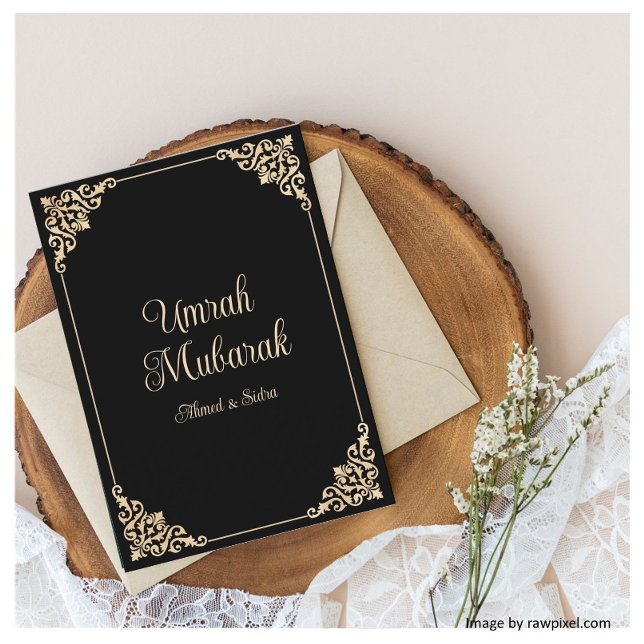Tarjeta de felicitación islámica Umrah Mubarak Bla (Subido por el creador)