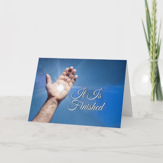 Tarjeta de Felicitación It Is Finished (Anverso)
