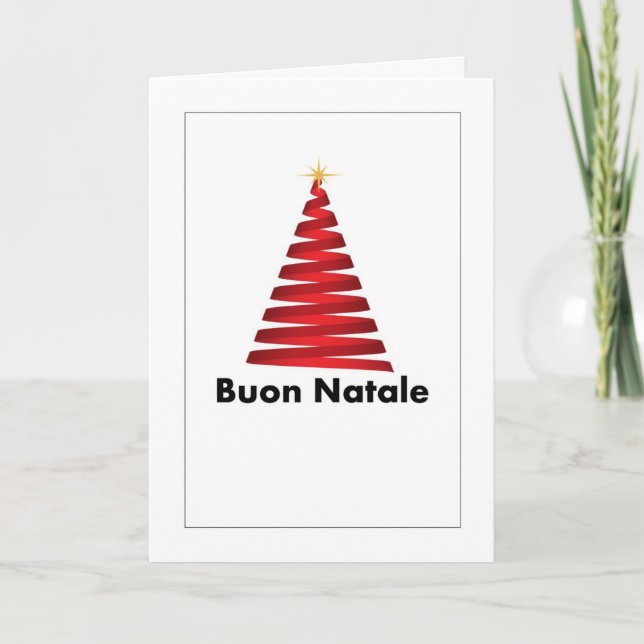 Tarjeta de felicitación italiana Buon Natale Alber (Anverso)