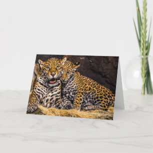 Tarjeta de felicitación Jaguar Mom & Cub
