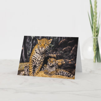 Tarjeta de felicitación Jaguar Mom & Cub